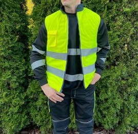 Bezrękawnik męski dwustronny ostrzegawczy żółty