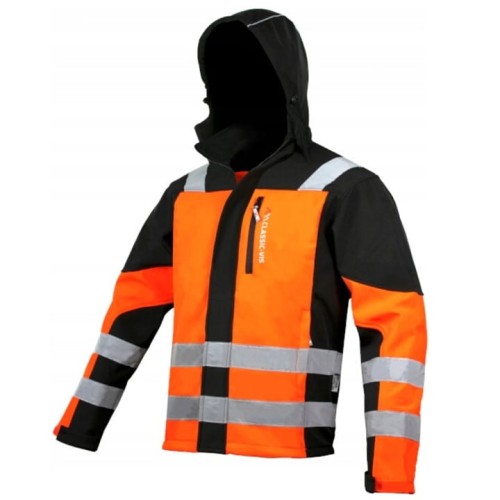 Kurtka robocza Softshell z kapturem Classic-Vis pomarańczowy