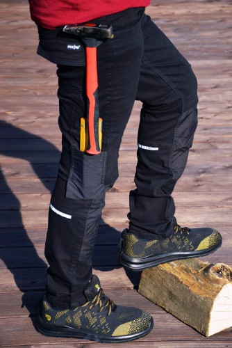 Spodnie robocze męskie jeans czarne 303 