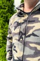 Gruby polar z kapturem moro
