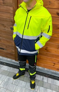 Termo aktywna kurtka softshell odblaskowa ocieplana żółta