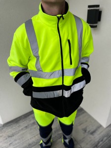 Bluza polarowa męska ostrzegawcza dwukolorowa żółto czarna