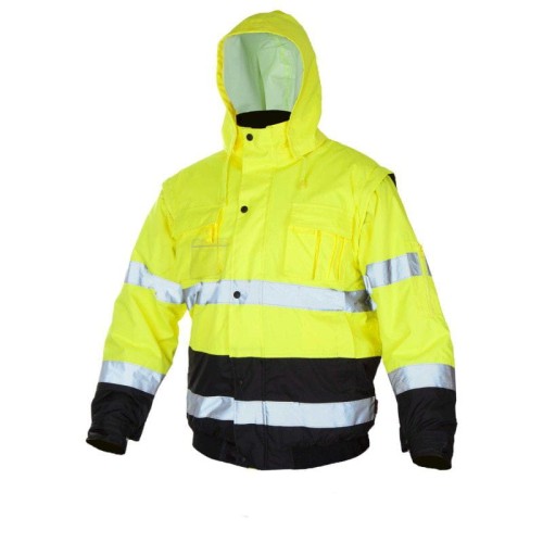 Kurtka ostrzegawcza ocieplana żółta SHORT-B YELLOW