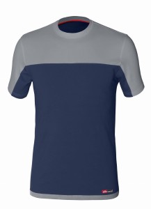 t-shirt elastyczny stretch dwukolorowa niebiesko szara