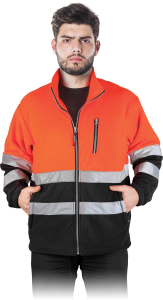 Bluza polar ostrzegawcza z pasami odblaskowymi Polstrip  pomarańczowa