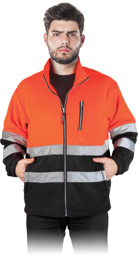 Bluza polar ostrzegawcza z pasami odblaskowymi Polstrip  pomarańczowa