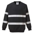 Bluza robocza dresowa z pasami odblaskowymi czarna