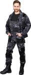 Spodnie ogrodniczki robocze moro wędkarskie 